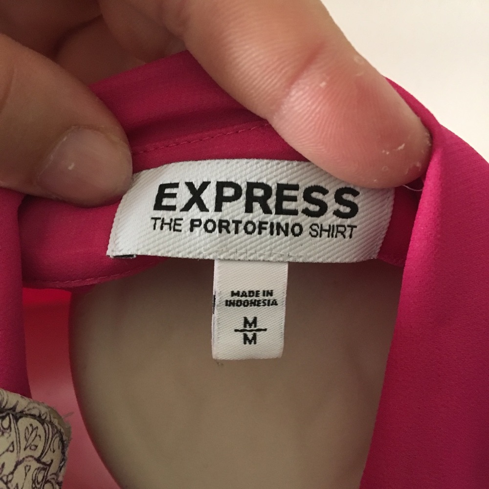 Hot Pink Button down - Picture 2 of 4
